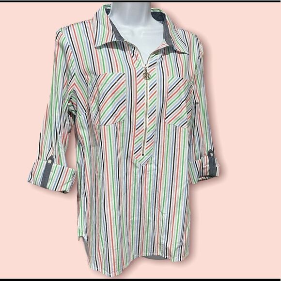 Tommy Hilfiger Cotton Half-Zip Top - Picture 1 of 6